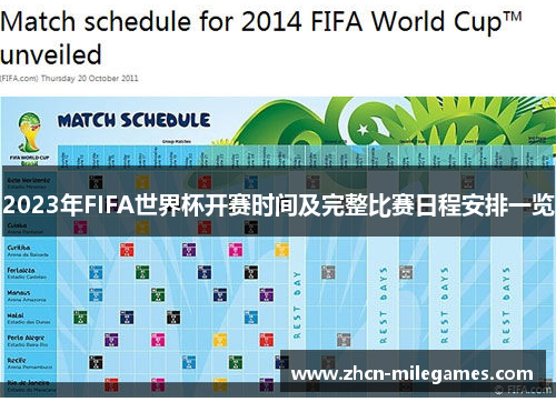 2023年FIFA世界杯开赛时间及完整比赛日程安排一览